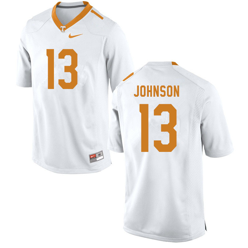 Men #13 Deandre Johnson Tennessee Volunteers College Football Jerseys Sale-White